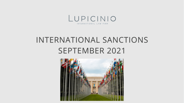 INTERNATIONAL SANCTIONS SEPTEMBER 2021