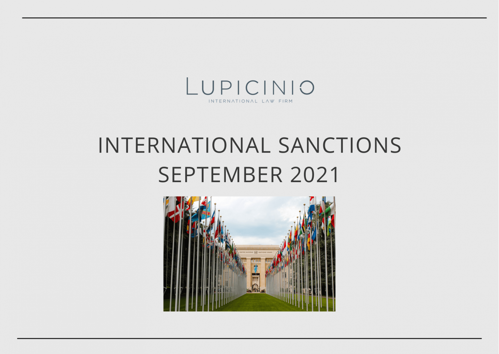 INTERNATIONAL SANCTIONS SEPTEMBER 2021